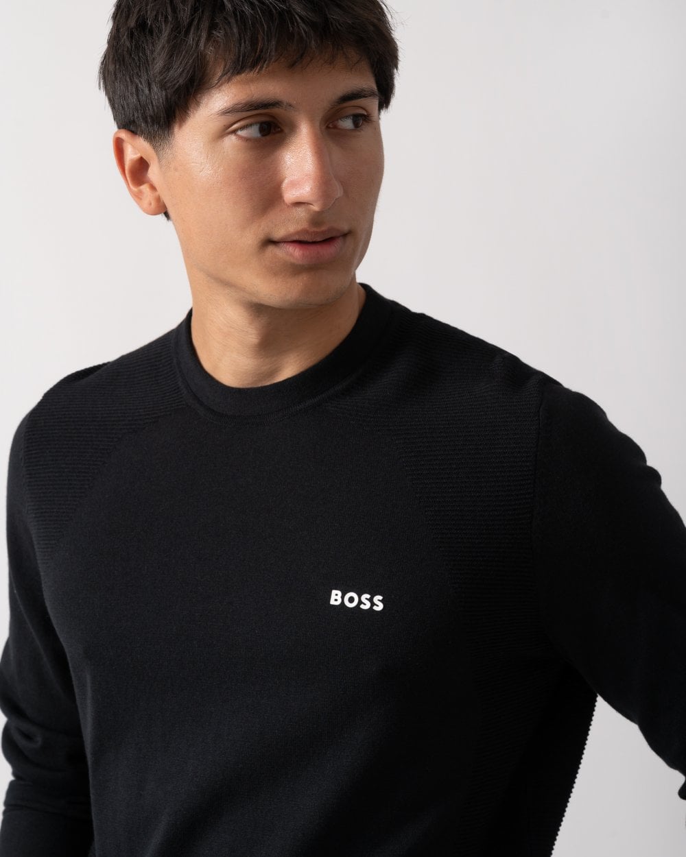 BOSS Green Momentum Lite Mens Crew Neck Jumper - Black 001