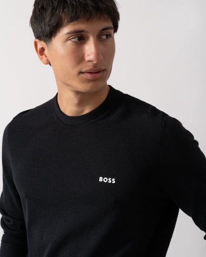 BOSS Green Momentum Lite Mens Crew Neck Jumper - Black 001