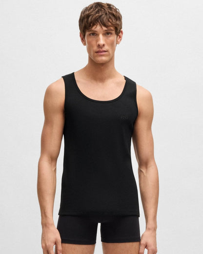 BOSS Orange Mens Cotton Tank Tops with Embroidered Logos NOS