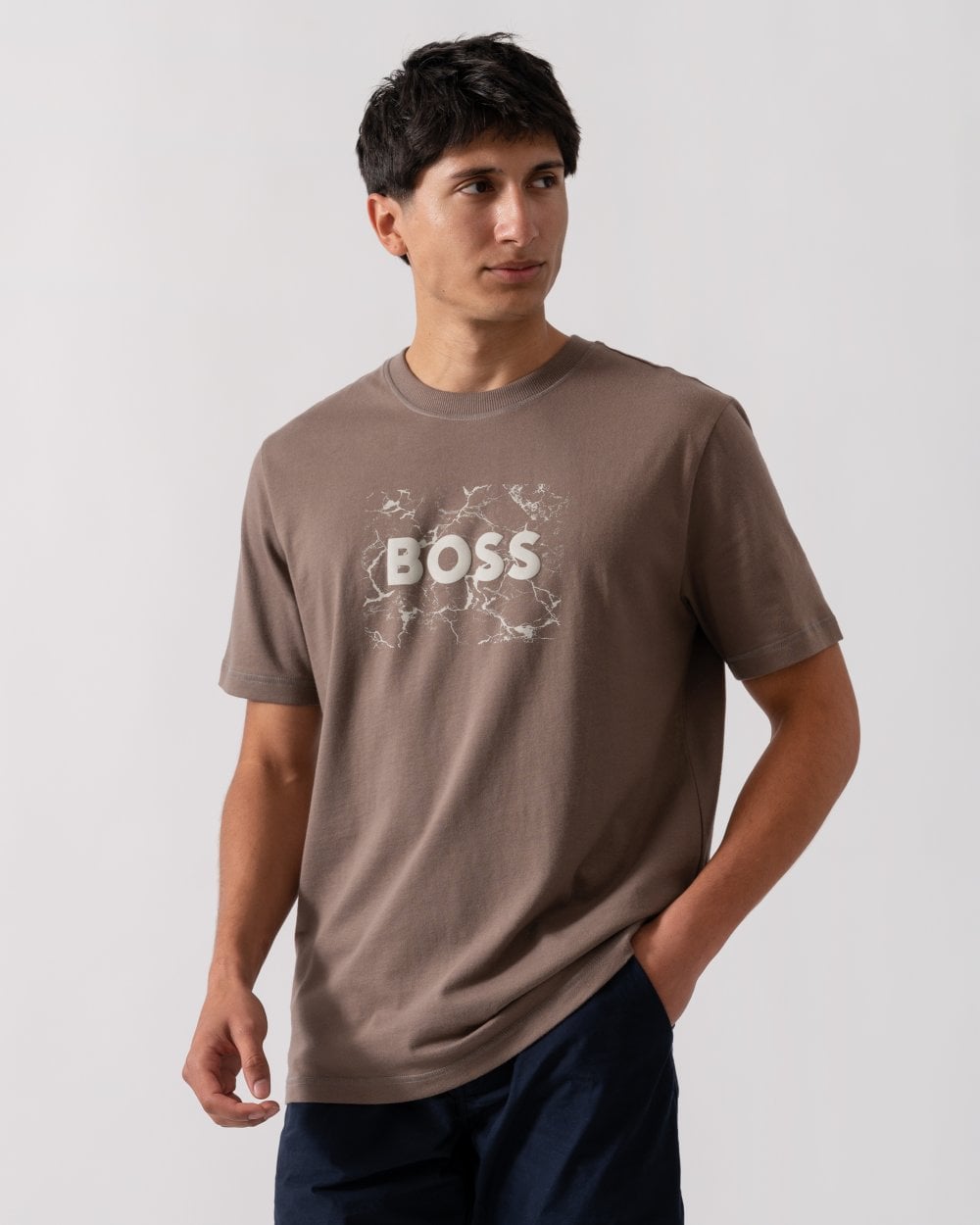 BOSS Orange Logospace Mens T-Shirt - Open Beige 294