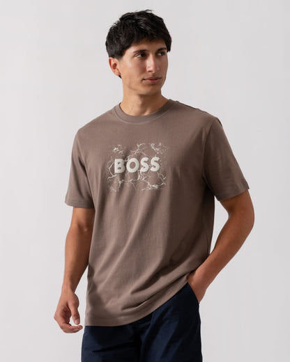 BOSS Orange Logospace Mens T-Shirt - Open Beige 294
