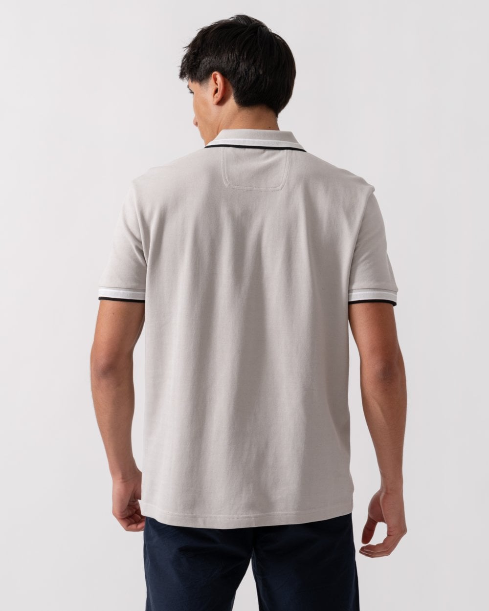 BOSS Green Paddy Contrast Mens Polo - Open Grey 070