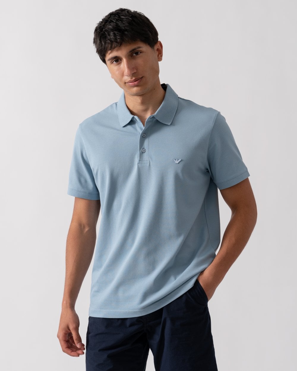 Emporio Armani Mens Eagle Logo Beach Polo