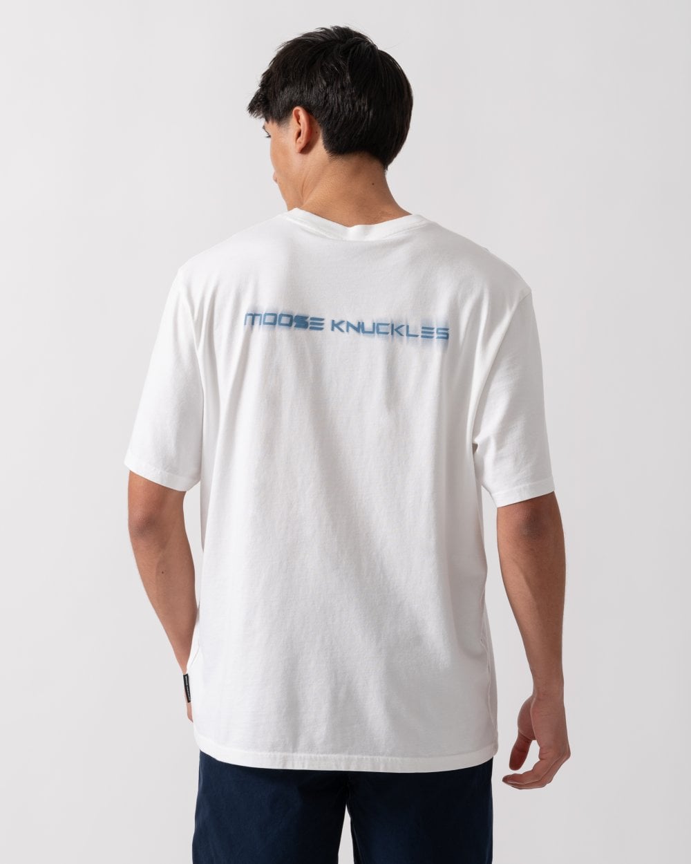 Moose Knuckles Maurice Mens Blur Logo T-Shirt - Milky Way 891