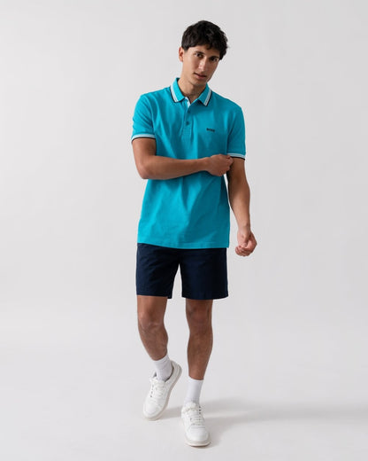 BOSS Green Paddy Contrast Mens Polo - Light/Pastel Blue 452