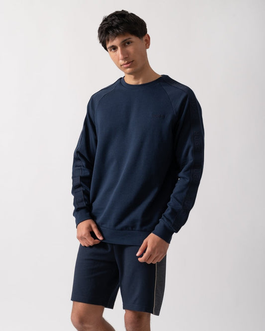 HUGO HUGO LIAM Mens Crew Neck Sweatshirt with Logo Tape