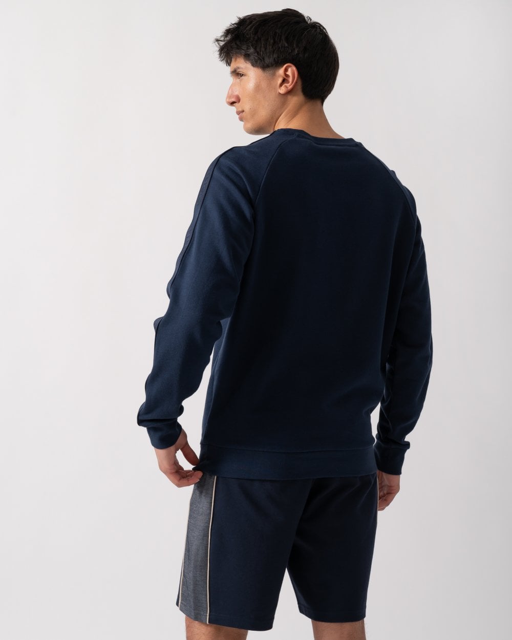 HUGO HUGO LIAM Mens Crew Neck Sweatshirt with Logo Tape