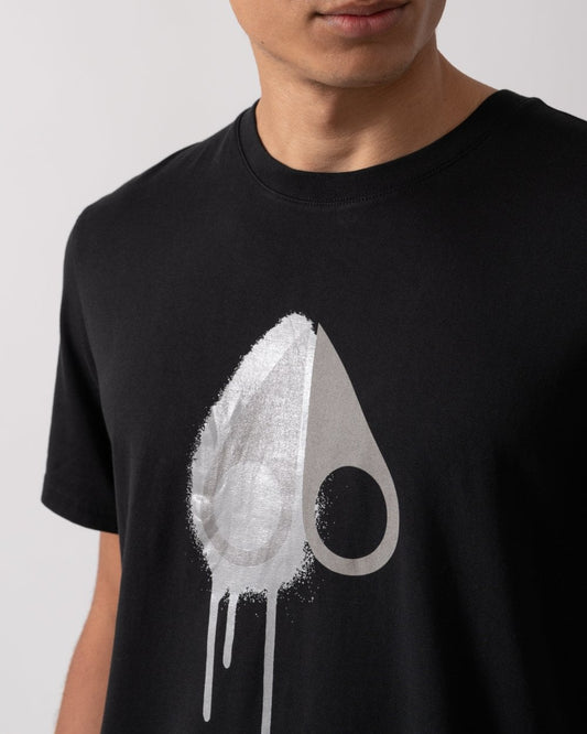 Moose Knuckles Augustine Mens Printed Logo T-Shirt - Blk/Dusk 1679