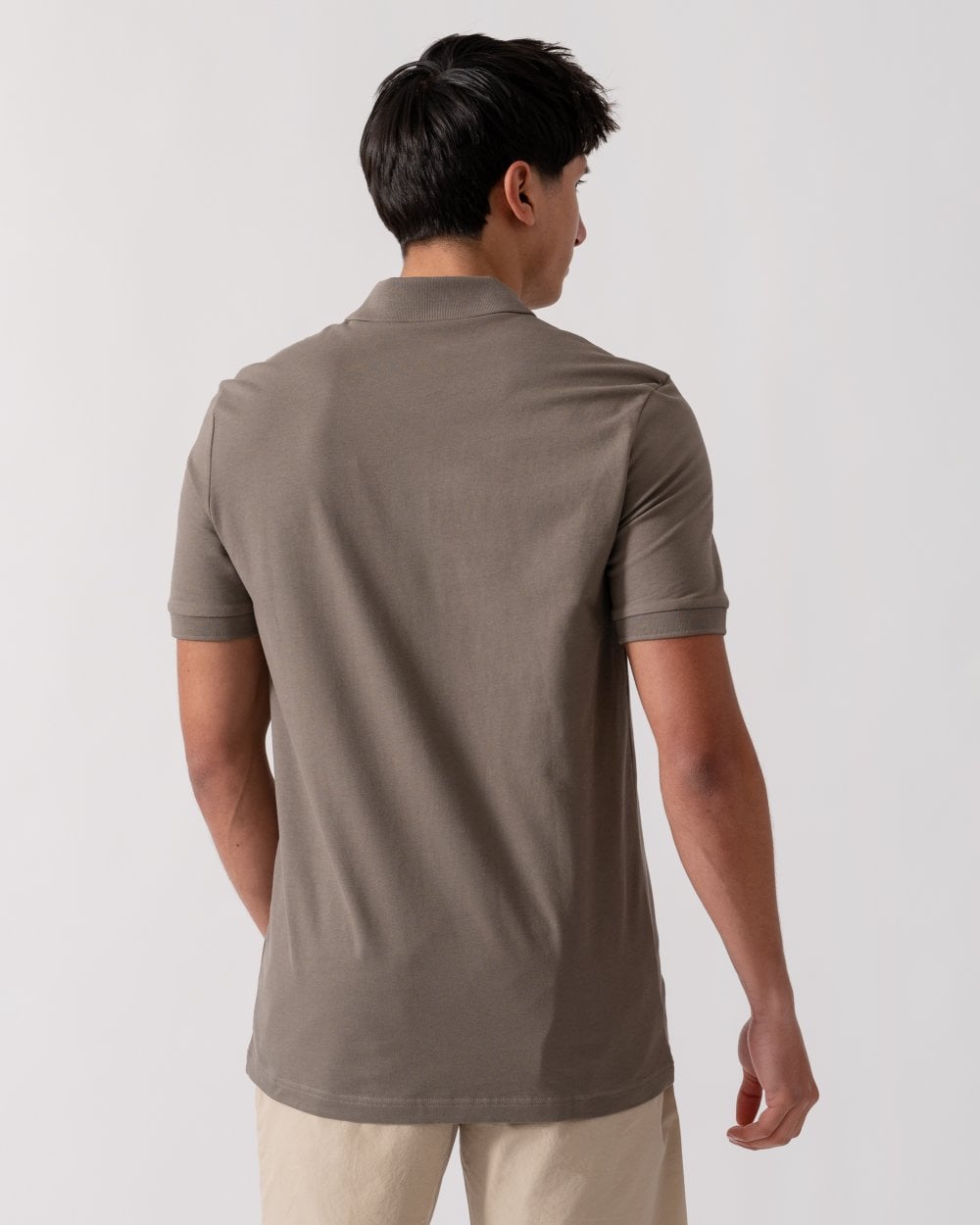 BOSS Orange Passenger Mens Stretch-Cotton Slim-Fit Polo Shirt with Logo Patch - Open Beige 294