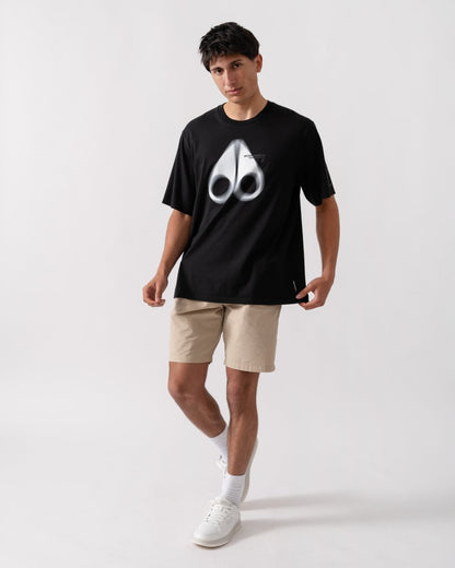 Moose Knuckles Maurice Mens Blur Logo T-Shirt - Black 292