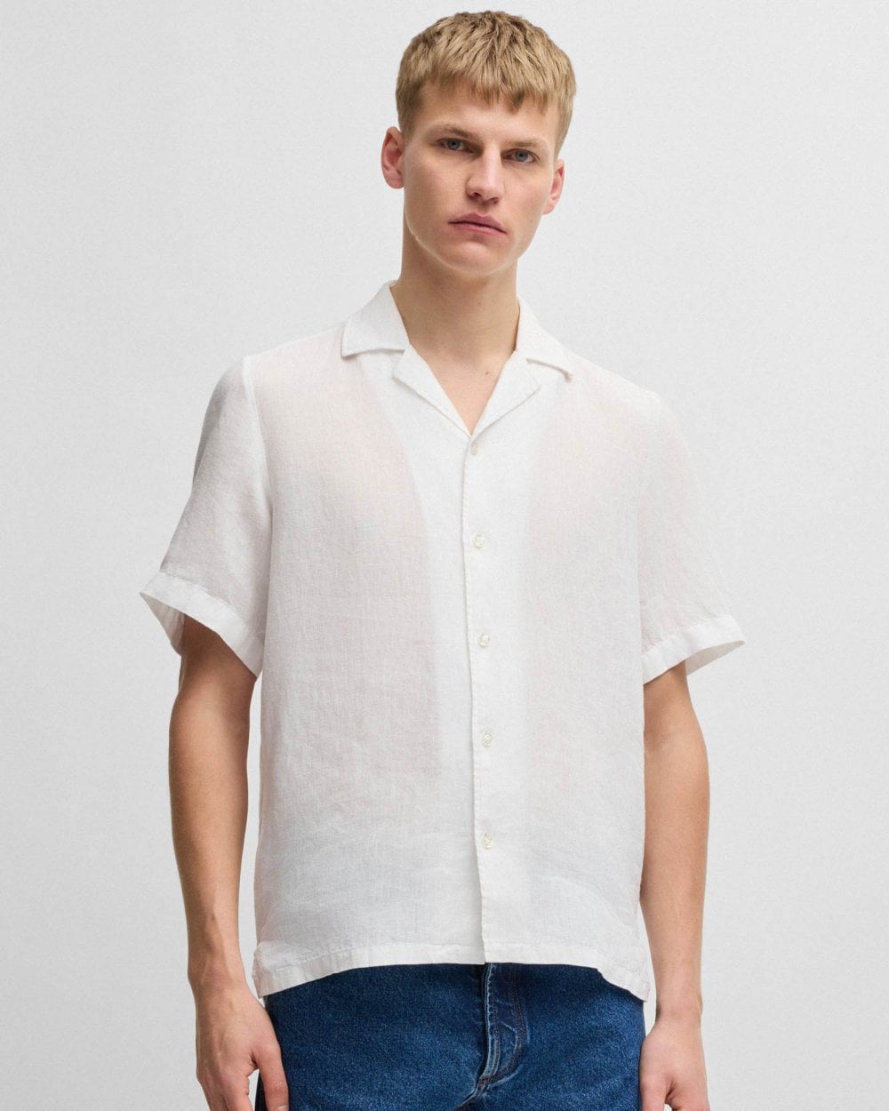 BOSS Orange BOSS Orange Rayer Mens Short Sleeve Linen Shirt