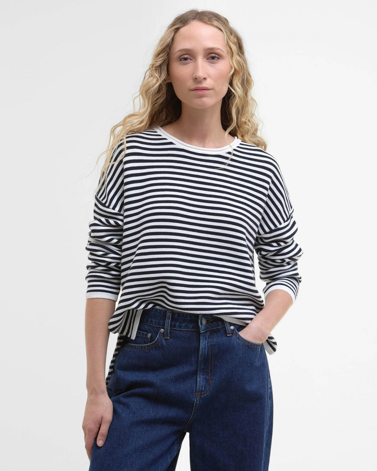Barbour Marine Stripe Womens Knitted Jumper - Navy Stripe - CHO - Designer Womens Jumpers