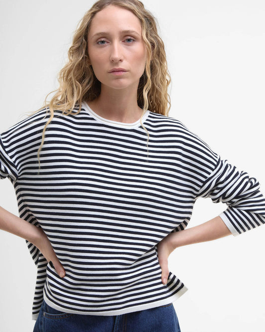 Barbour Marine Stripe Womens Knitted Jumper - Navy Stripe