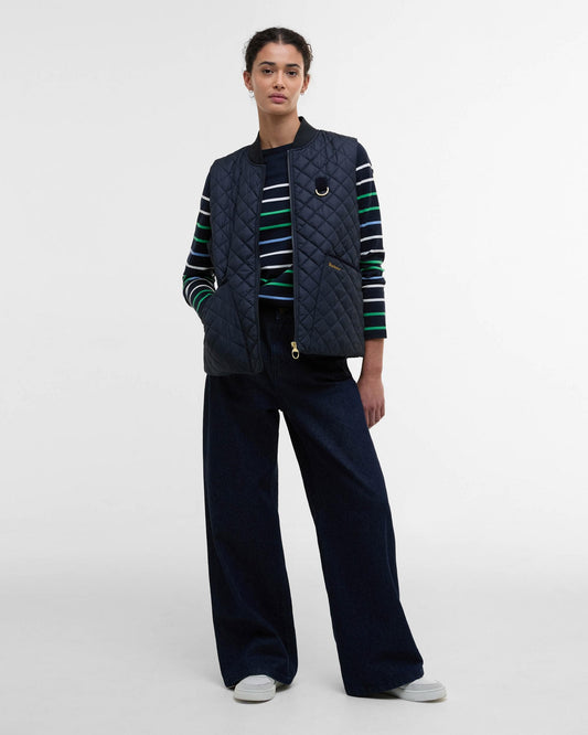 Barbour Hawkins Womens Striped Long-Sleeved T-Shirt - Navy Stripe NY74