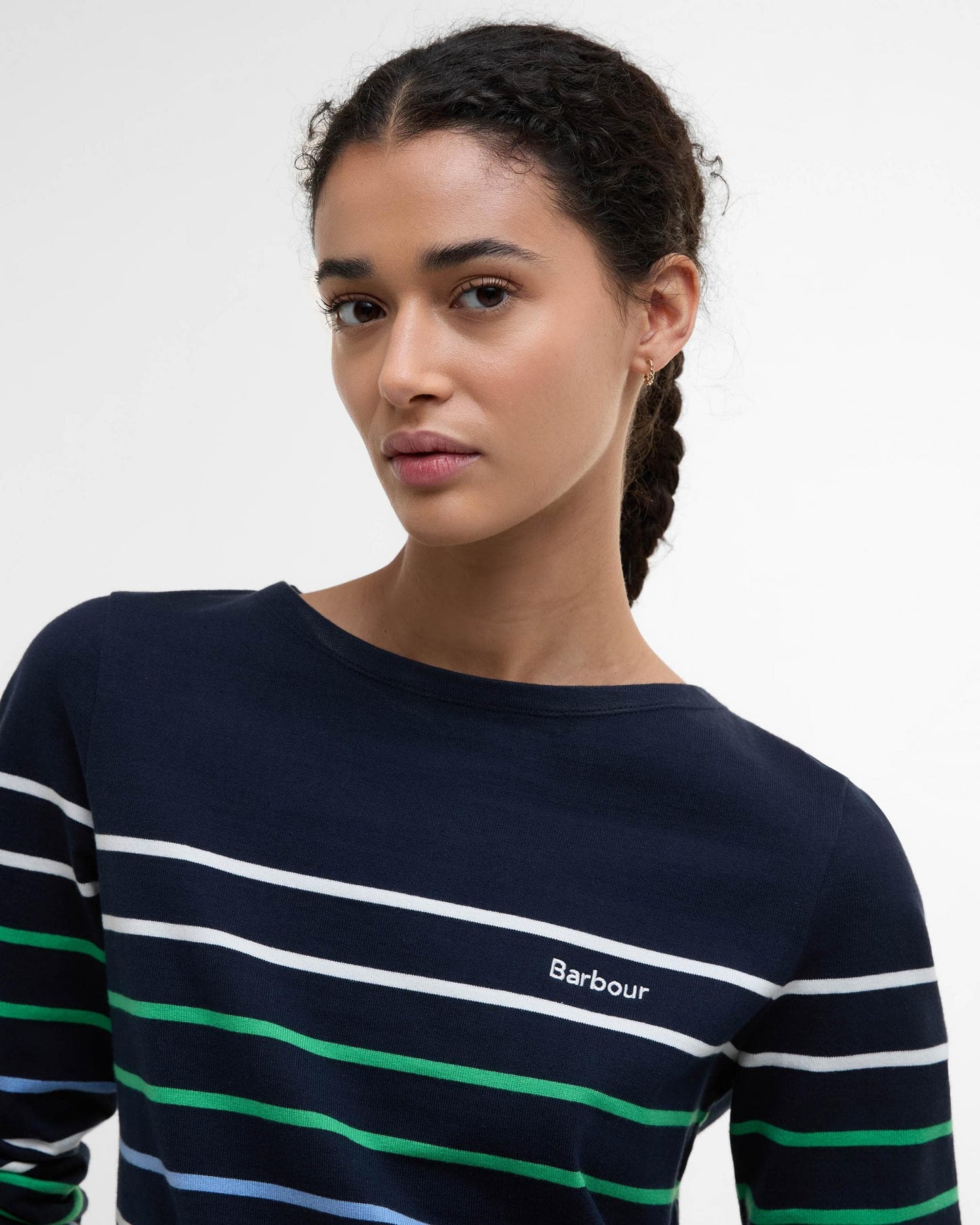 Barbour Hawkins Womens Striped Long-Sleeved T-Shirt - Navy Stripe NY74