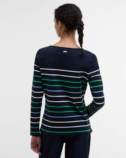Barbour Hawkins Womens Striped Long-Sleeved T-Shirt - Navy Stripe NY74