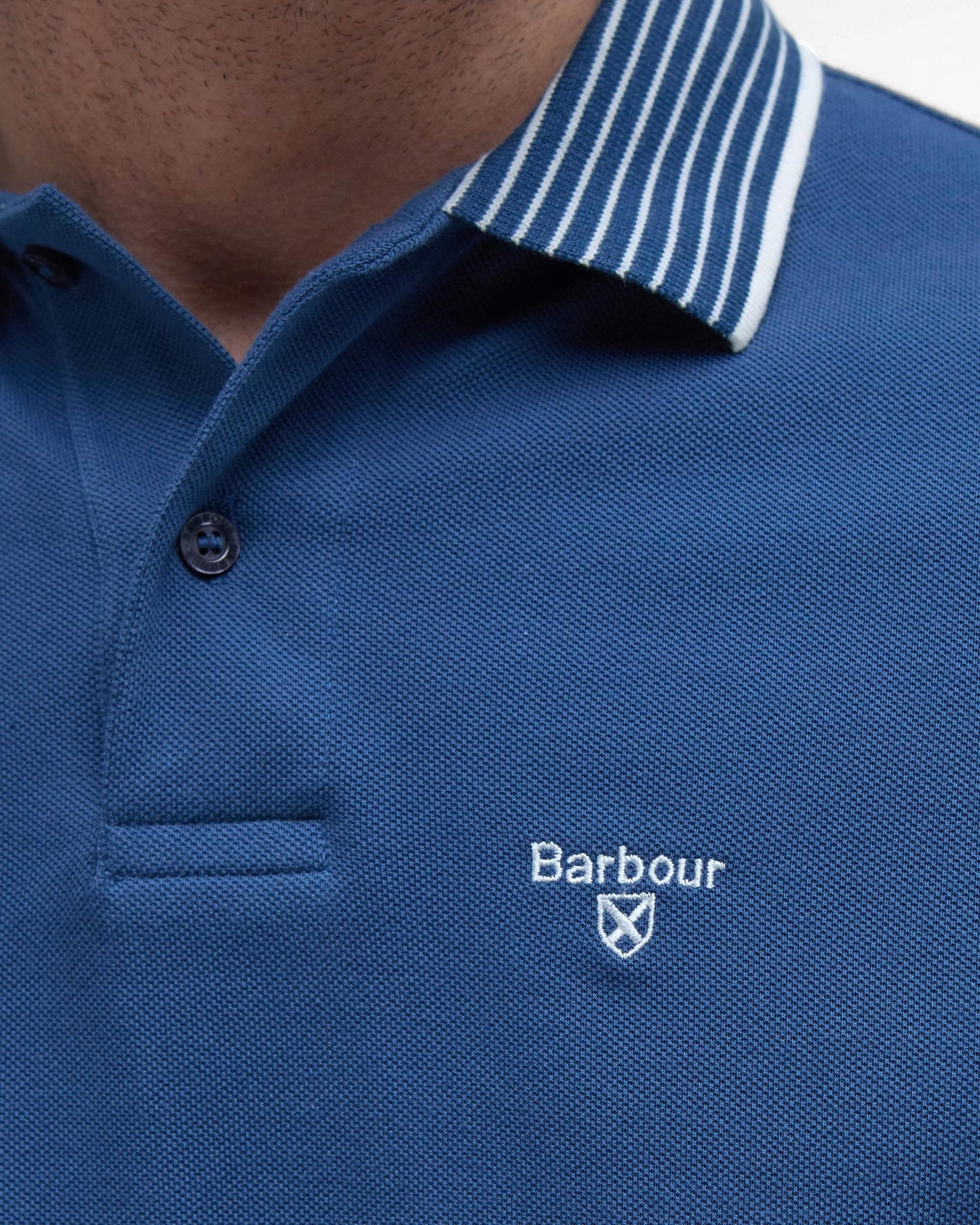 Barbour Denwick Mens Tailored Polo Shirt - Dark Denim