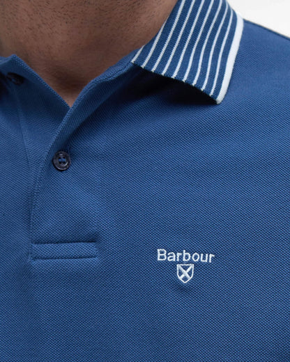 Barbour Denwick Mens Tailored Polo Shirt - Dark Denim