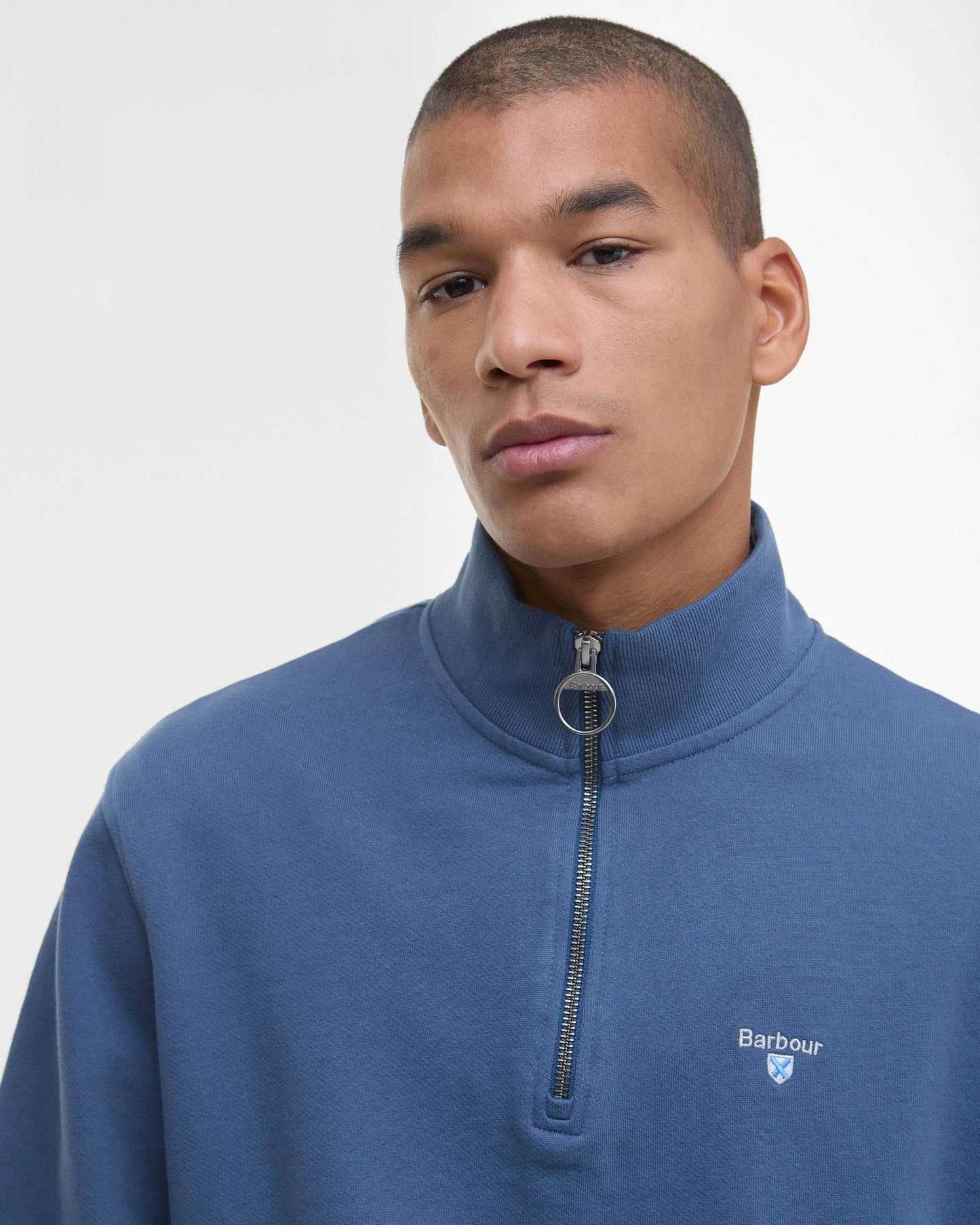 Barbour Rosford Mens Half Zip Sweatshirt - Dark Denim