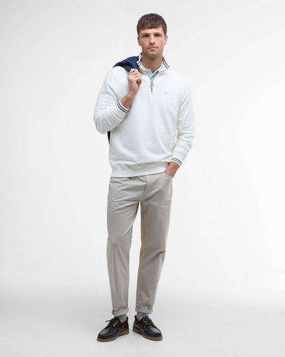 Barbour Rosford Mens Half Zip Sweatshirt - Whisper White