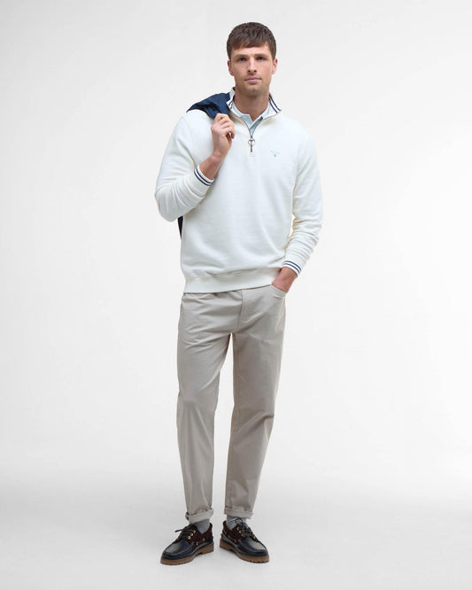 Barbour Rosford Mens Half Zip Sweatshirt - Whisper White