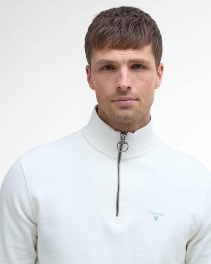 Barbour Rosford Mens Half Zip Sweatshirt - Whisper White