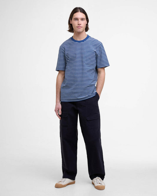 Barbour Frensham Mens Striped T-Shirt - Dark Denim