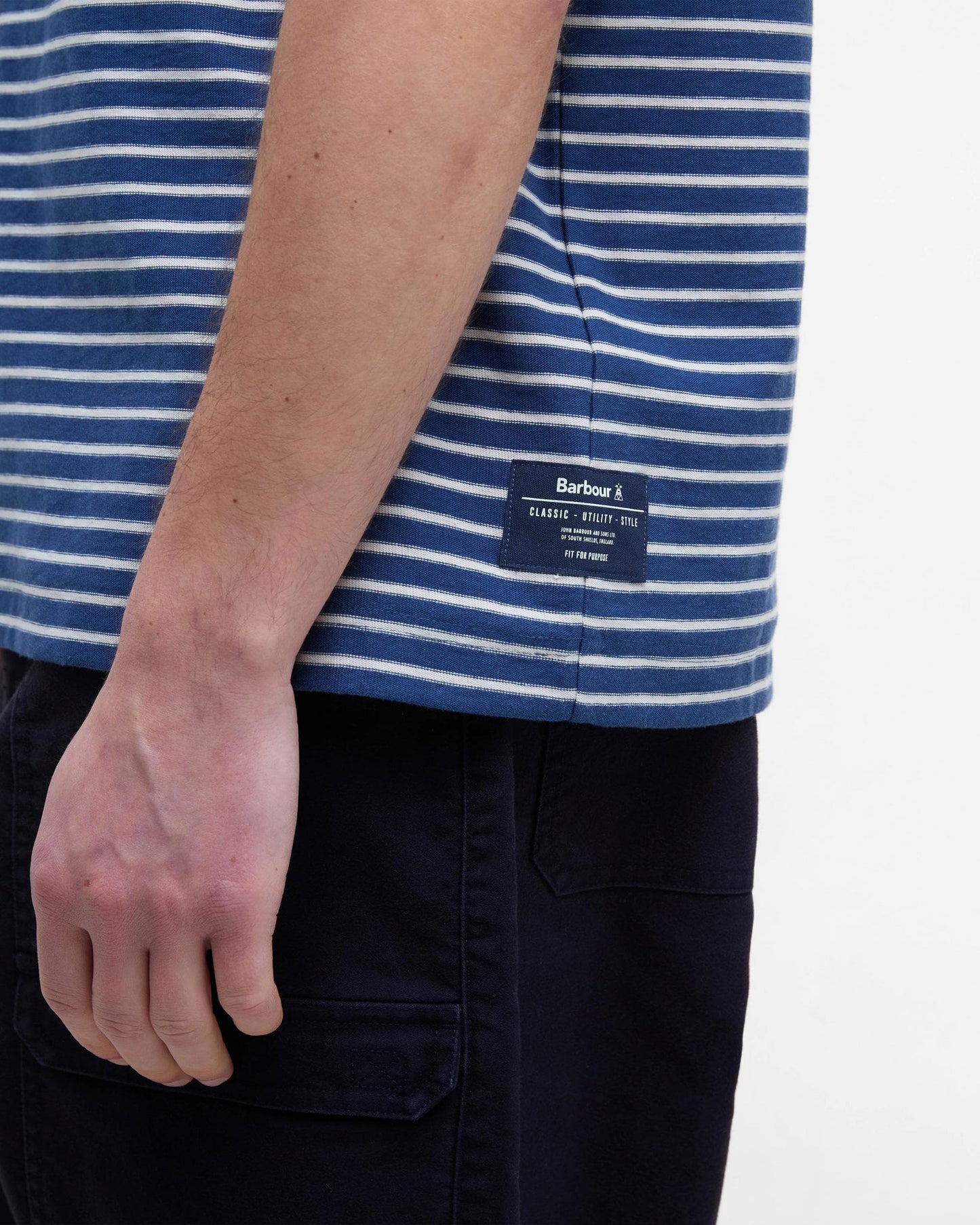 Barbour Frensham Mens Striped T-Shirt - Dark Denim