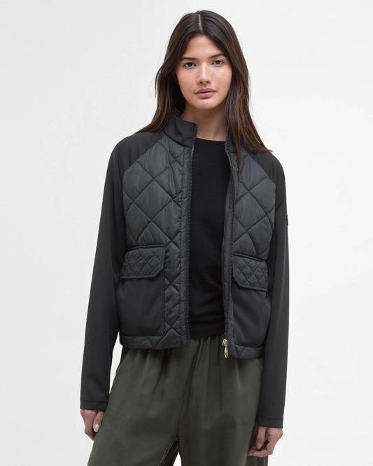 Barbour International Ebony Womens Diamond Quilted Hybrid Jacket