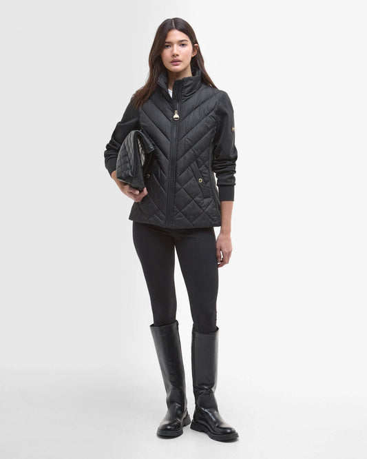 Barbour International Natalia Womens Quilted Hybrid Jacket - Black