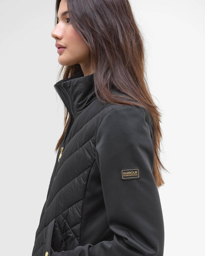 Barbour International Natalia Womens Quilted Hybrid Jacket - Black