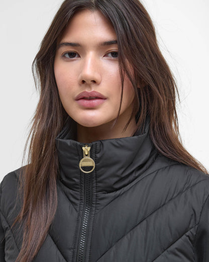 Barbour International Natalia Womens Quilted Hybrid Jacket - Black
