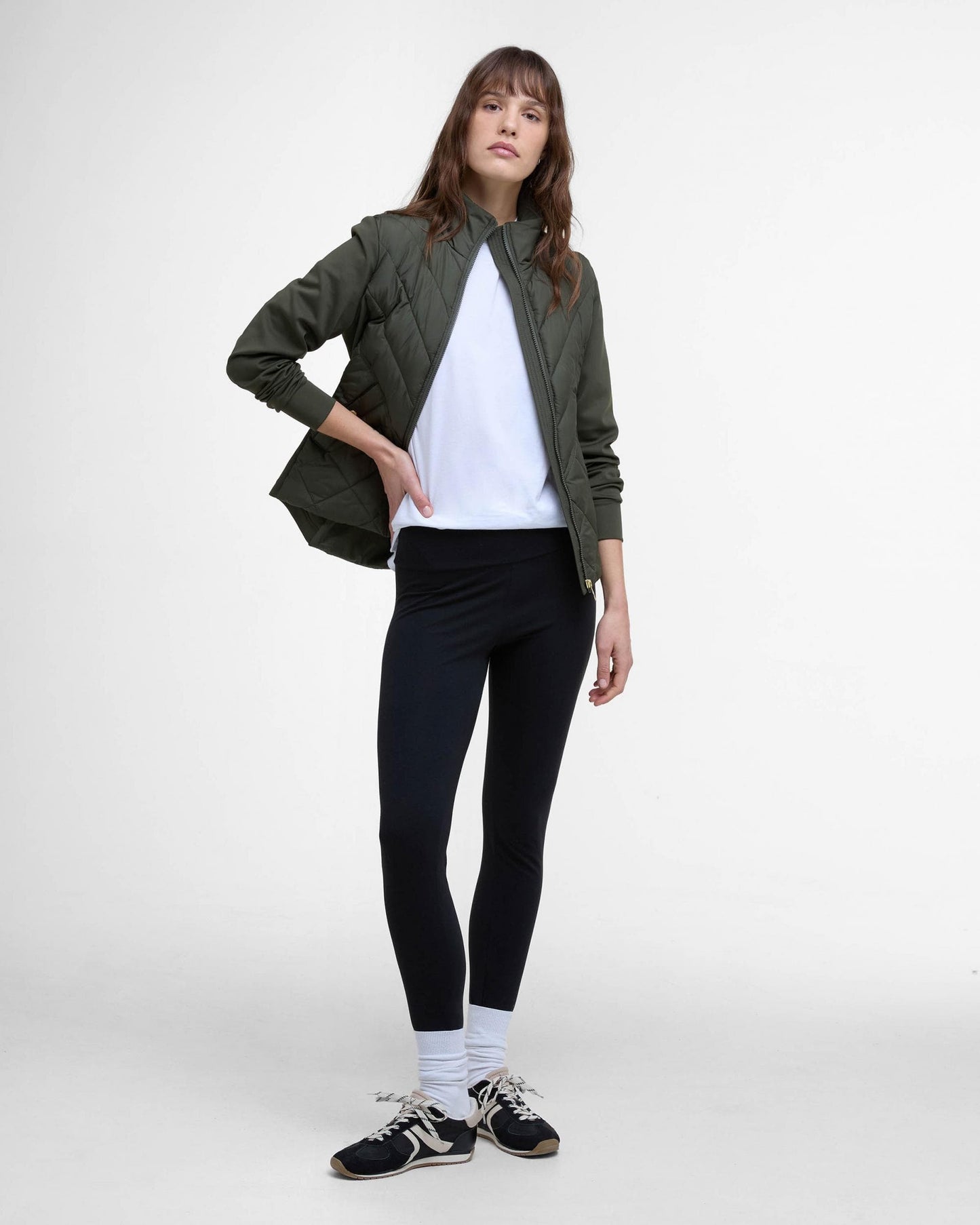 Barbour International Natalia Womens Quilted Hybrid Jacket - Envy