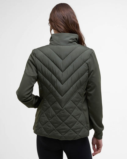 Barbour International Natalia Womens Quilted Hybrid Jacket - Envy