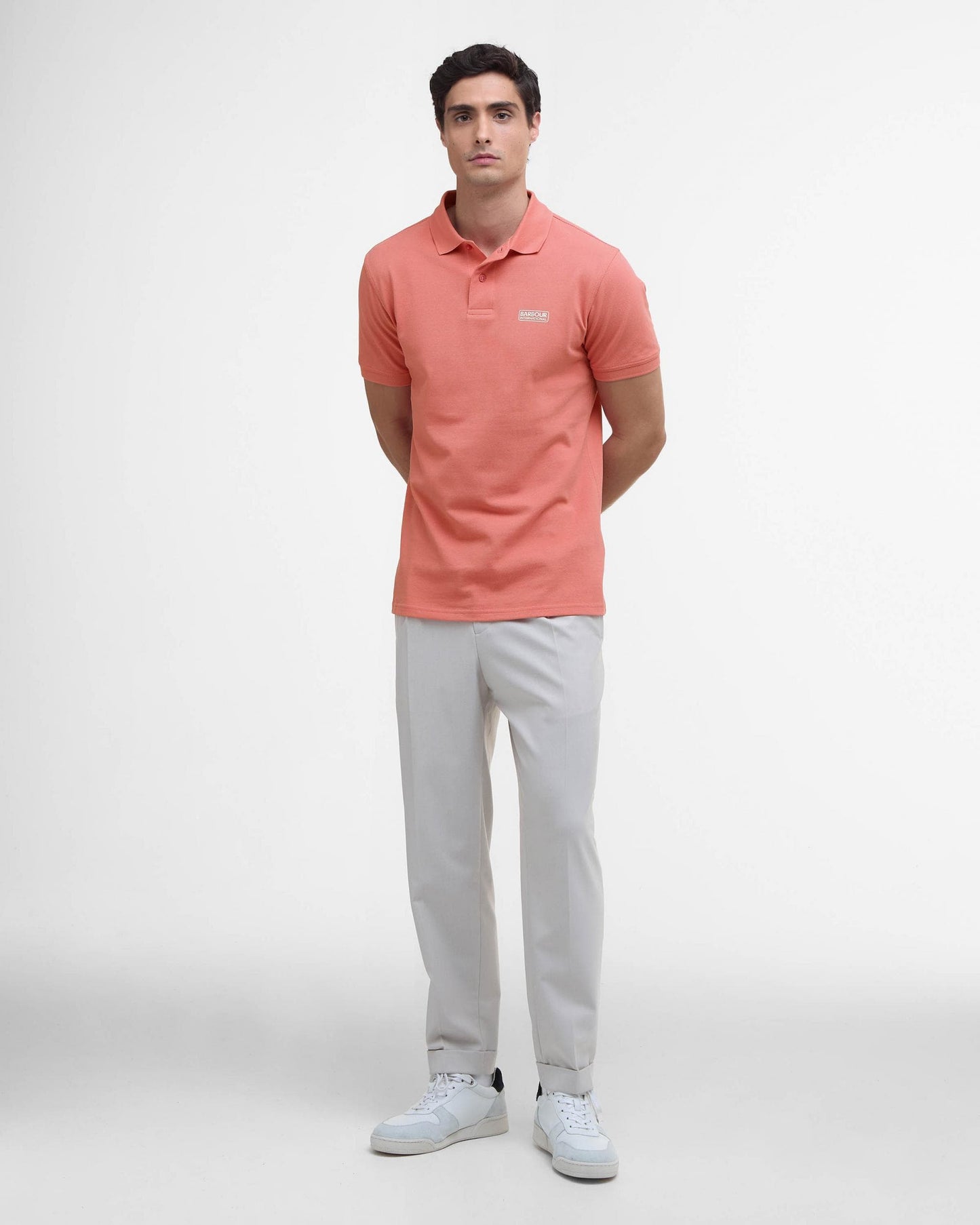 Barbour International Essential Short Sleeve Mens Polo - Coral