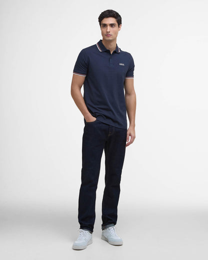 Barbour International Ethan Mens Tipped Polo Shirt - Navy