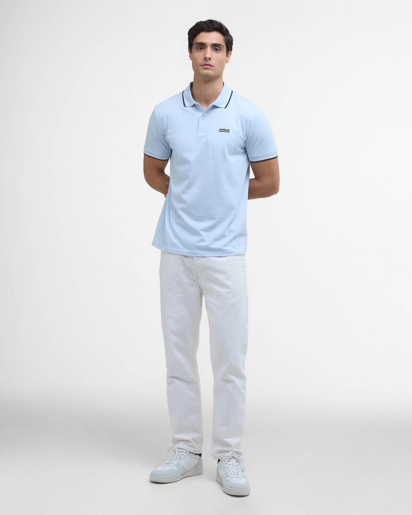 Barbour International Ethan Mens Tipped Polo Shirt - Heritage Blue