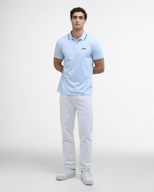 Barbour International Ethan Mens Tipped Polo Shirt - Heritage Blue