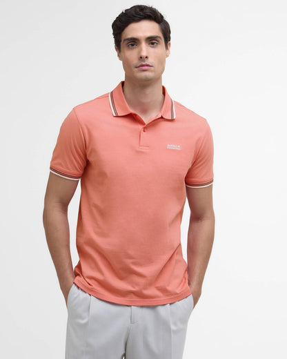 Barbour International Ethan Mens Tipped Polo Shirt - Coral