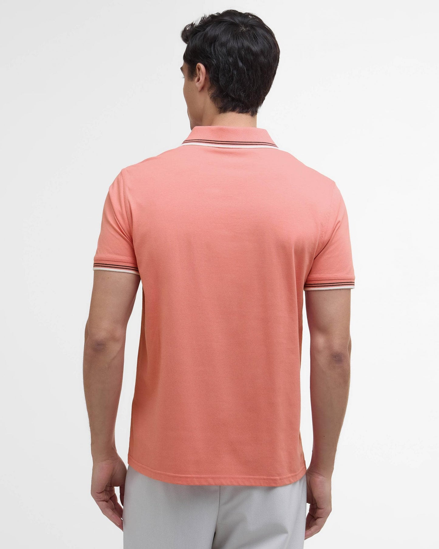 Barbour International Ethan Mens Tipped Polo Shirt - Coral