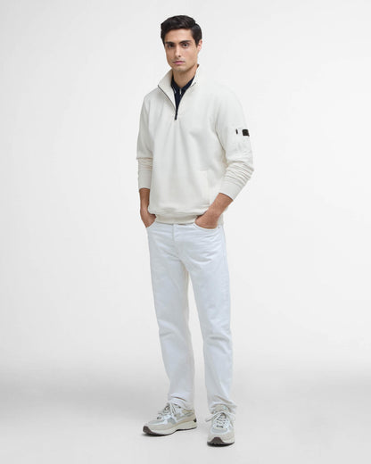 Barbour International Ewan Mens Funnel Neck Sweatshirt - Whisper White