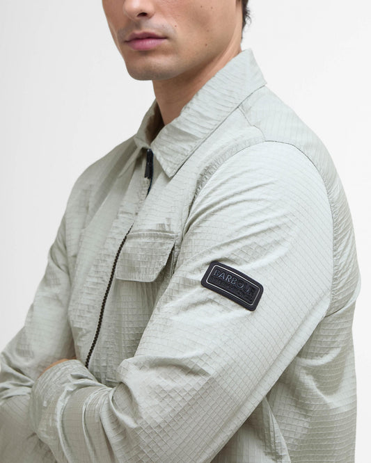 Barbour International Rosso Mens Ripstop Overshirt - Mineral Grey