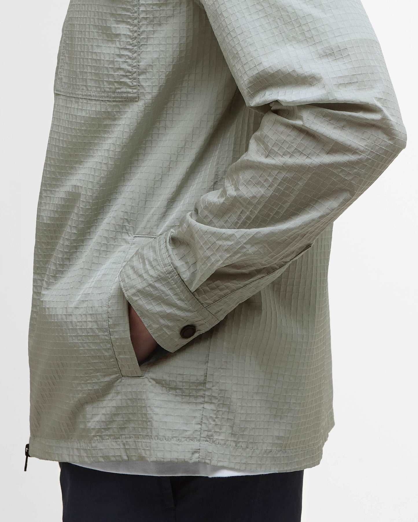 Barbour International Rosso Mens Ripstop Overshirt - Mineral Grey