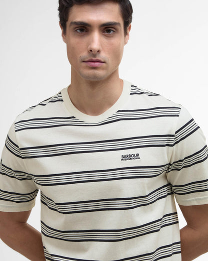 Barbour International Upham Mens Striped T-Shirt - Whisper White
