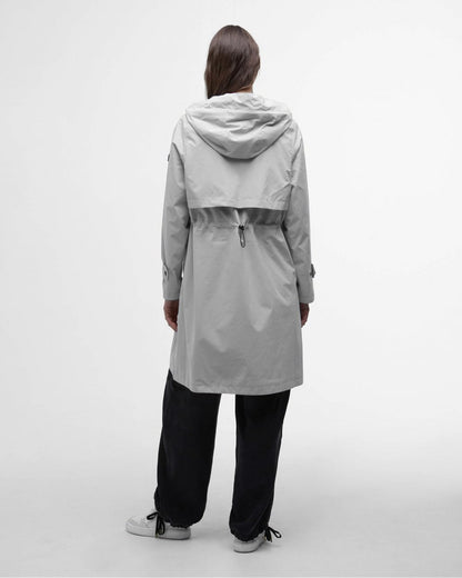Barbour International Long Kyra Womens Waterproof Jacket - Light Steel Blue