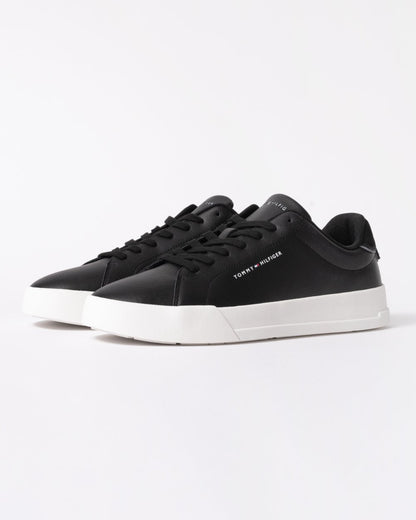 Tommy Hilfiger Court Leather Detailed Mens Trainer - Black