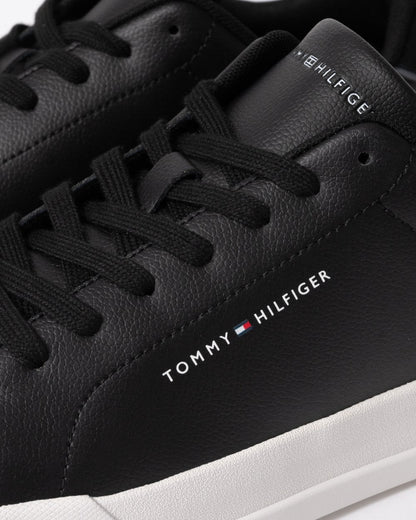 Tommy Hilfiger Court Leather Detailed Mens Trainer - Black