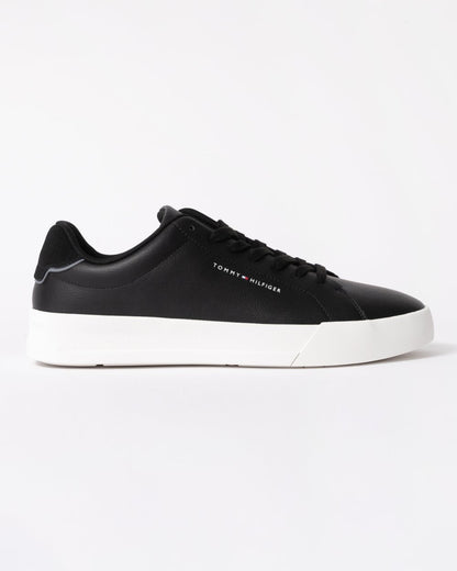Tommy Hilfiger Court Leather Detailed Mens Trainer - Black