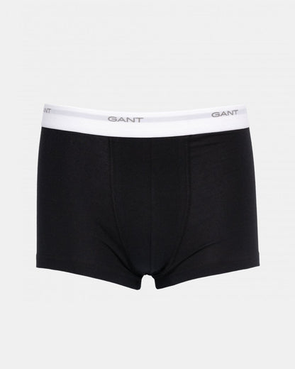 GANT 3-Pack Mens Core Trunks with Logo Waistband - 111 Black/White