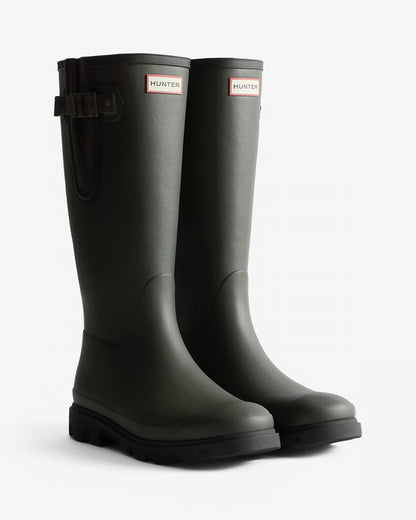 Hunter Downpour Mens Adjustable Boot - Dark Olive/Black